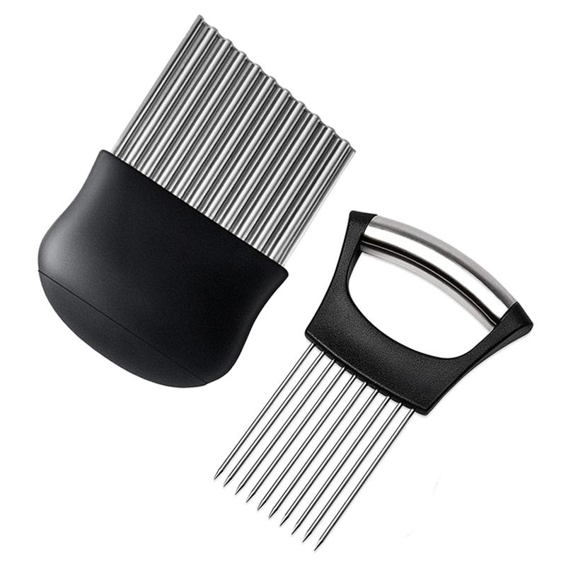 2 шт. овощечистка, картофелерезка, волнистый нож, держатель для картофеля фри, моркови, лука, инструменты для резки овощей, кухонные гаджеты