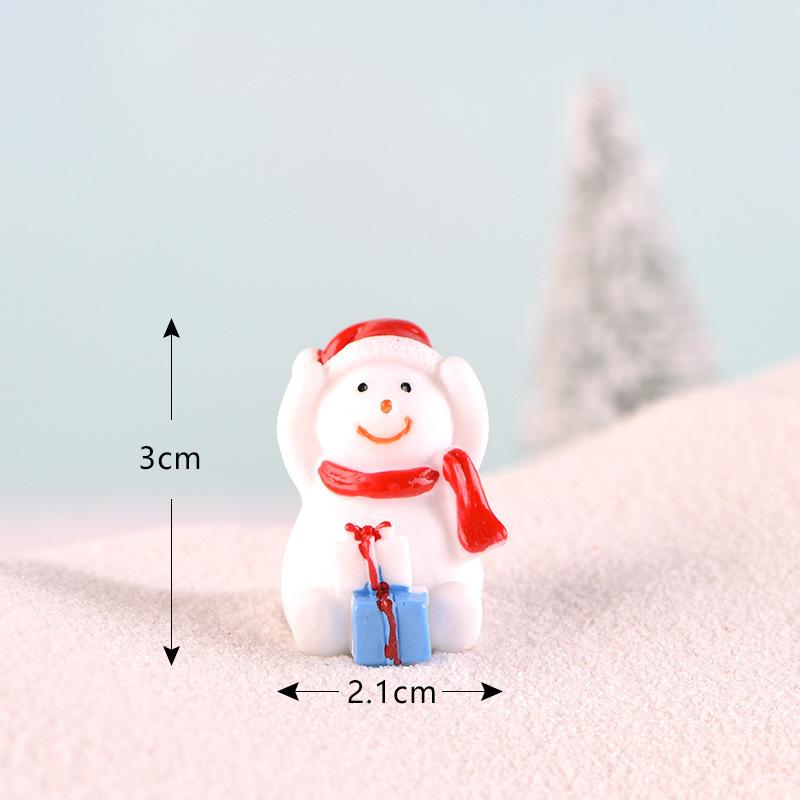 Micro Landscape Model Decorative Santa Claus Snowman Figurine Diy Miniature Garden Ornament Festive Christmas Tree Decoration
