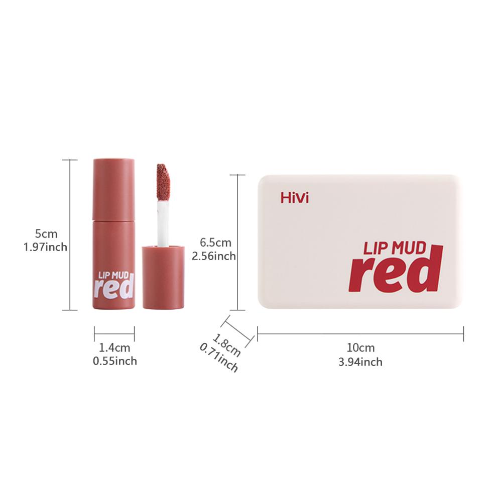 Velvet Mist Matte Lip Tint & Cheek Mud Dual-use Lip Clay Lightweight Soft Lip Mud High Pigmented Long Lasting Lipstick Set Box