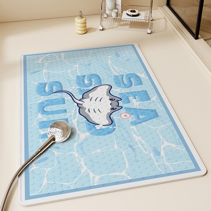 Противоскользящий коврик для ванной комнаты из ПВХ: Водонепроницаемый коврик для душа и ванны с присосками для безопасности