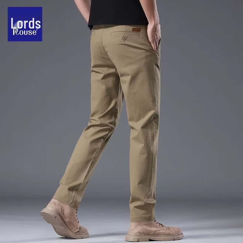 Мужские летние зауженные брюки LUOZI в стиле business casual, прямые
