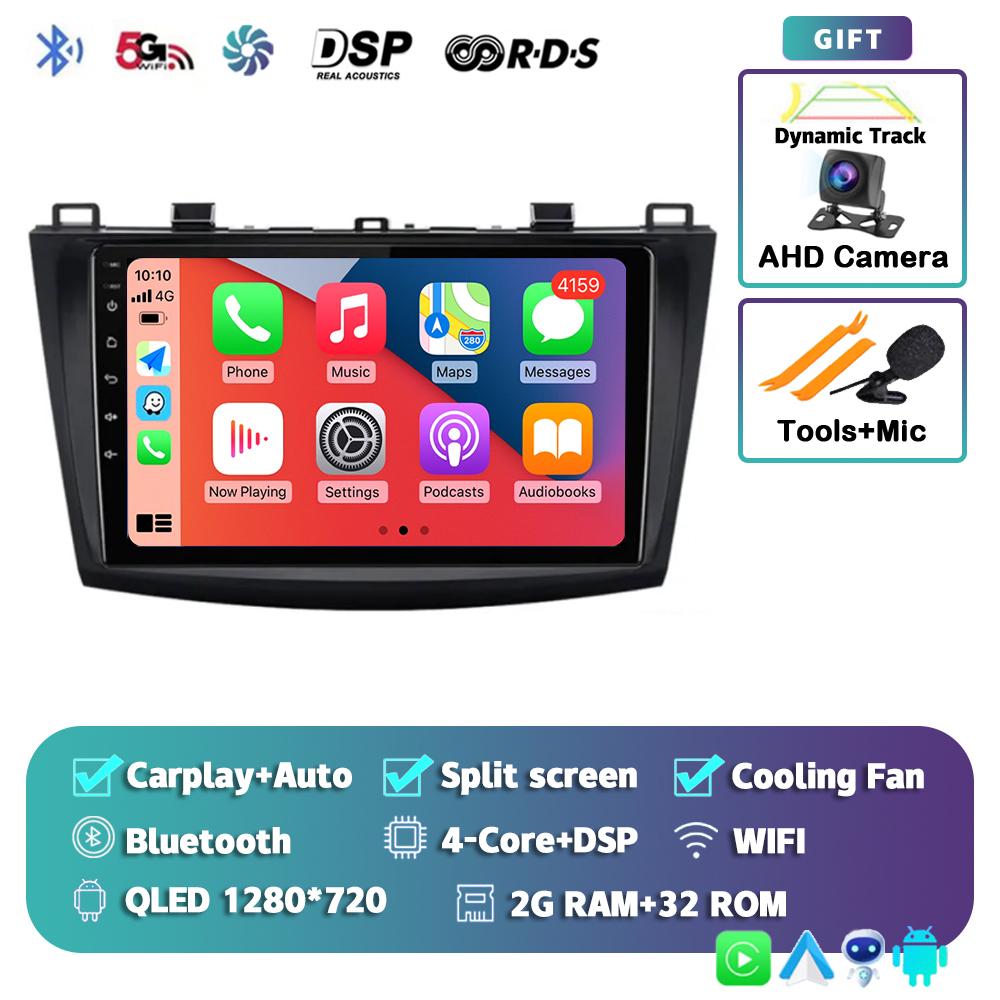 Android 14 Carplay Auto Wifi+4G Car Radio DSP для Mazda 3 2010 2011 2012 2013 Мультимедийный Видеоплеер GPS 2din Головное Устройство Стерео