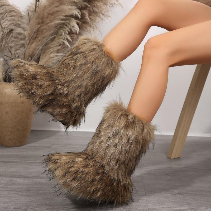 Мода 2024 Женские зимние ботинки на платформе Плоские теплые плюшевые удобные хлопковые нескользящие зимние ботинки