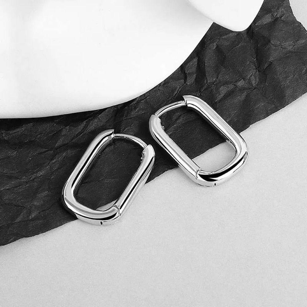 Золотые/серебряные геометрические линейные эллиптические серьги U-образной формы винтажные квадратные серьги-заявки для женщин