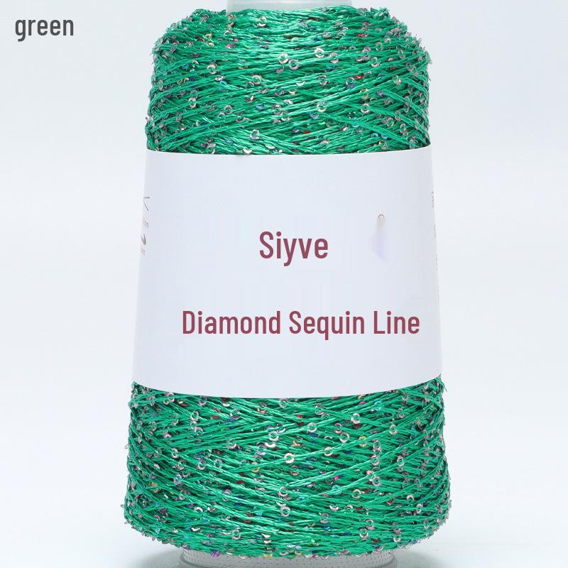 Пряжа с пайетками Siyue 2 мм - шерстяная пряжа ручной работы для проектов своими руками (100г)