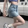 Летняя женская ретро мини-юбка из денима А-силуэта с высокой талией 2026 года - Стройнящая, свободная и с защитой от обнажения