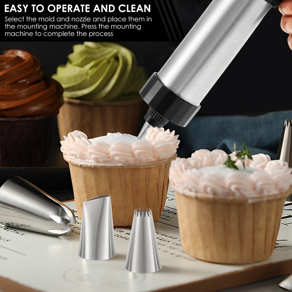 DIY Churro Maker Machine Cookie Press Gun Kit Stainless Steel Cake Cream Decorating Gun Set Biscuit Pastry Piping Nozzle Tools