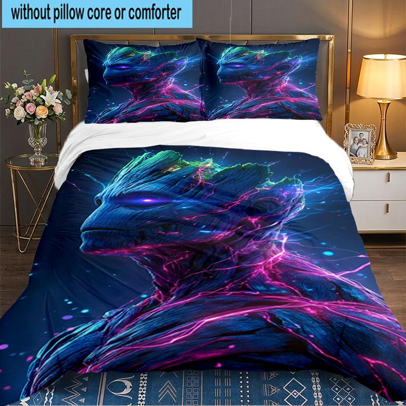 Tree Spirit's Electric Glow 3PCS Bedding set,Ideal for 1pc Duvet Cover And 2pcs Pillowcases Perfect for Fan gift,Ideal for Bedroom, Dormitory