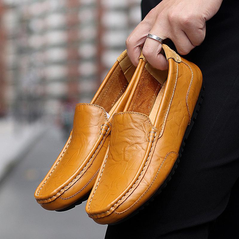 Модная мужская кожаная обувь ручной работы, высококачественные лоферы, лето 2025, уличная повседневная обувь для вождения, кроссовки, мужская роскошная обувь большого размера 47