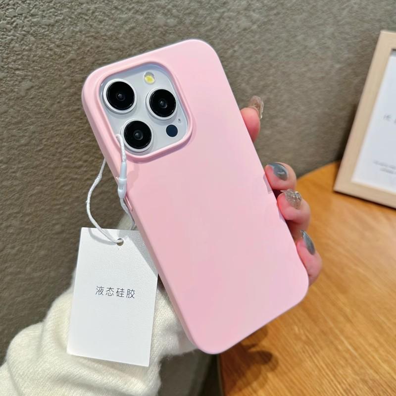Облачное ощущение Жидкий силикон Подходит для чехла для мобильного телефона Apple 16promax IPhone 15 Ультратонкий Не желтеет Однотонный Предотвращает падения