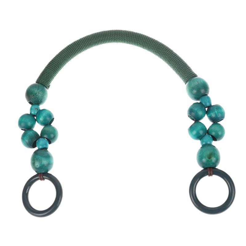 Women Wooden Bead Rope Bag Strap Wooden Handle Rope Beads Handbag Shoulder Belt Diy Replacement Bag Accessories