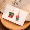 Santa Claus Asymmetric Earrings Festive Atmosphere Niche Cute Exquisite Cartoon Snowman Earrings