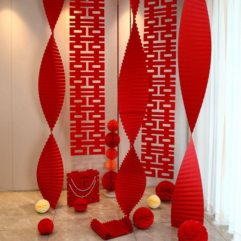 Festive Chinese Wedding Hanging Flags Traditional Door Curtain Hanging Decor  Living Room
