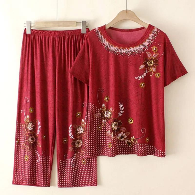 Женский костюм из 2 предметов, хлопковая футболка и брюки, хлопковый свободный повседневный летний костюм из двух предметов, топ и брюки