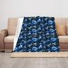 Blue Navy Camo Print Flannel Blanket Camouflage Pattern Soft Warm Throw Blanket Sofa Bed Military Style Home Decor Gift