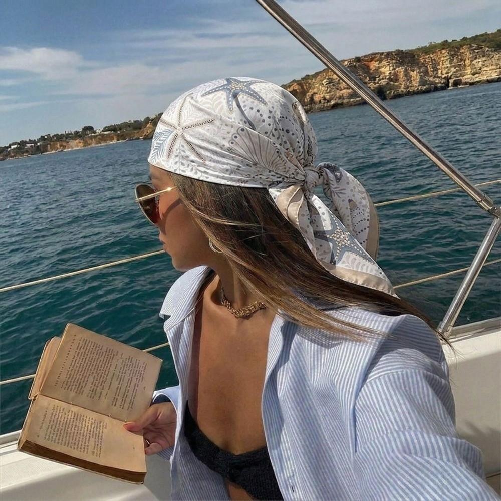 Starfish Ribbon Hair Bands Satin Turban Headwrap New Neck Hair Tie Girls