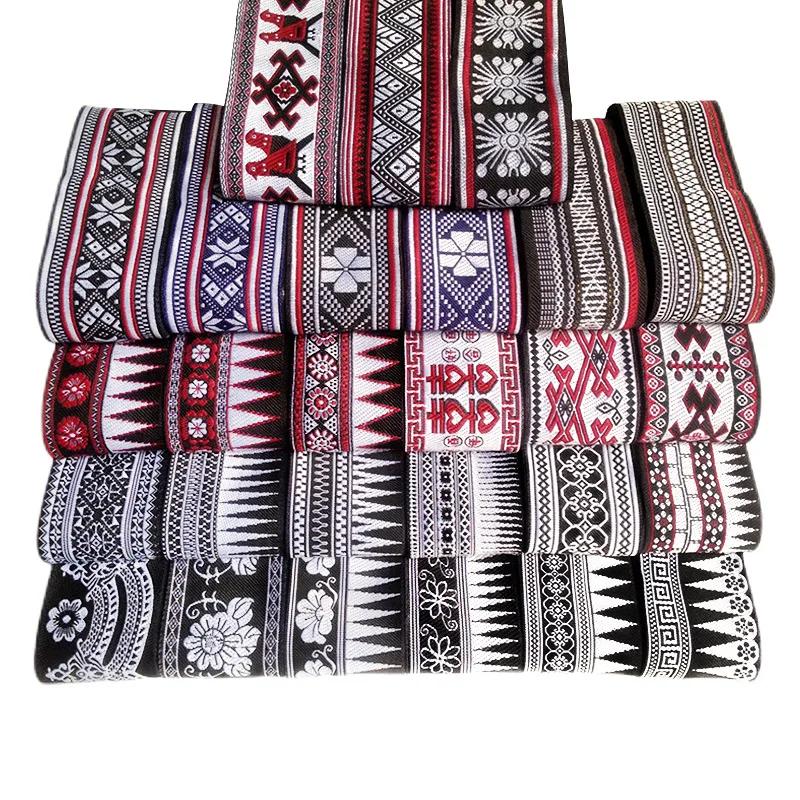 5cm Width 7Yard Vintage Ethnic Embroidery Style Ribbon DIY Clothes Bag Accessories Embroidered Applique Sewing Craft Fabric