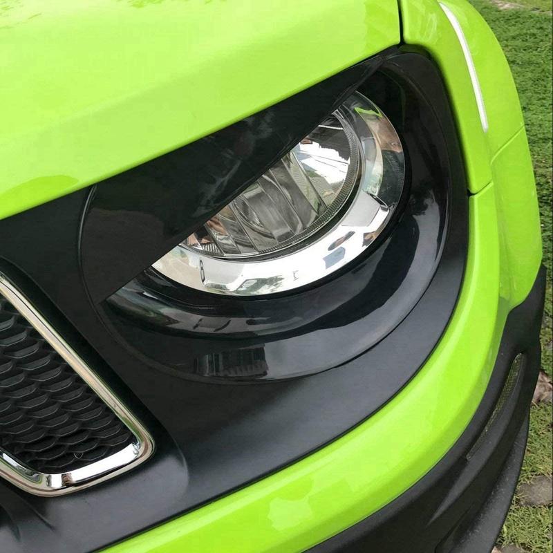 Ac29-Angry Eyes Front Headlight Bezels Trim Cover For Jeep Renegade 2015 2016 2017 2018 (Black)