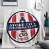 1PC Stoke City FC Print Flannel Blanket, High quality Comfortable for All Seasons, Home Decor, Warmth and Comfort, Perfect for Christmas Gifts182
