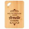 Planche À Découper / Plateau Apéro En Bambou - PLANETEE - Armelle - 30x20x1 Cm - Trou D'accroche 24 Mm - Nettoyage À La Main