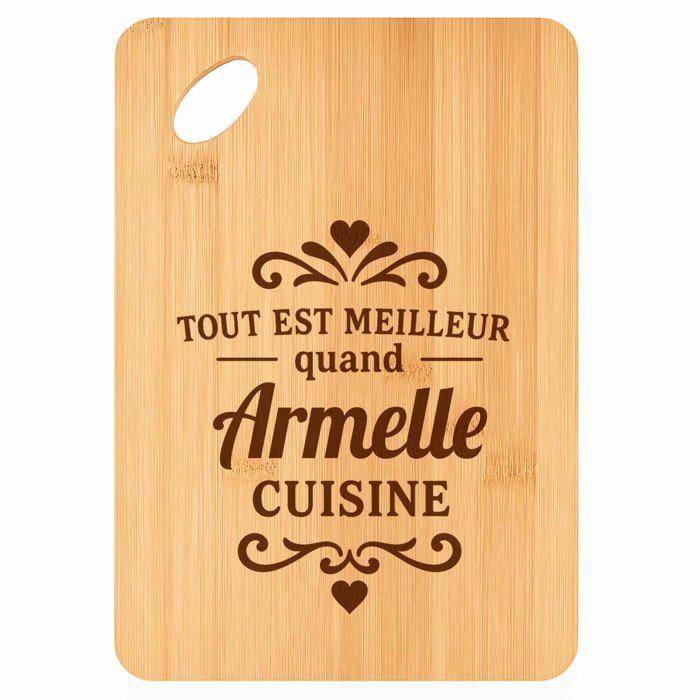 Planche à découper / Plateau apéro en bambou - PLANETEE - Armelle - 30x20x1 cm - Trou d'accroche 24 mm - Nettoyage à la main