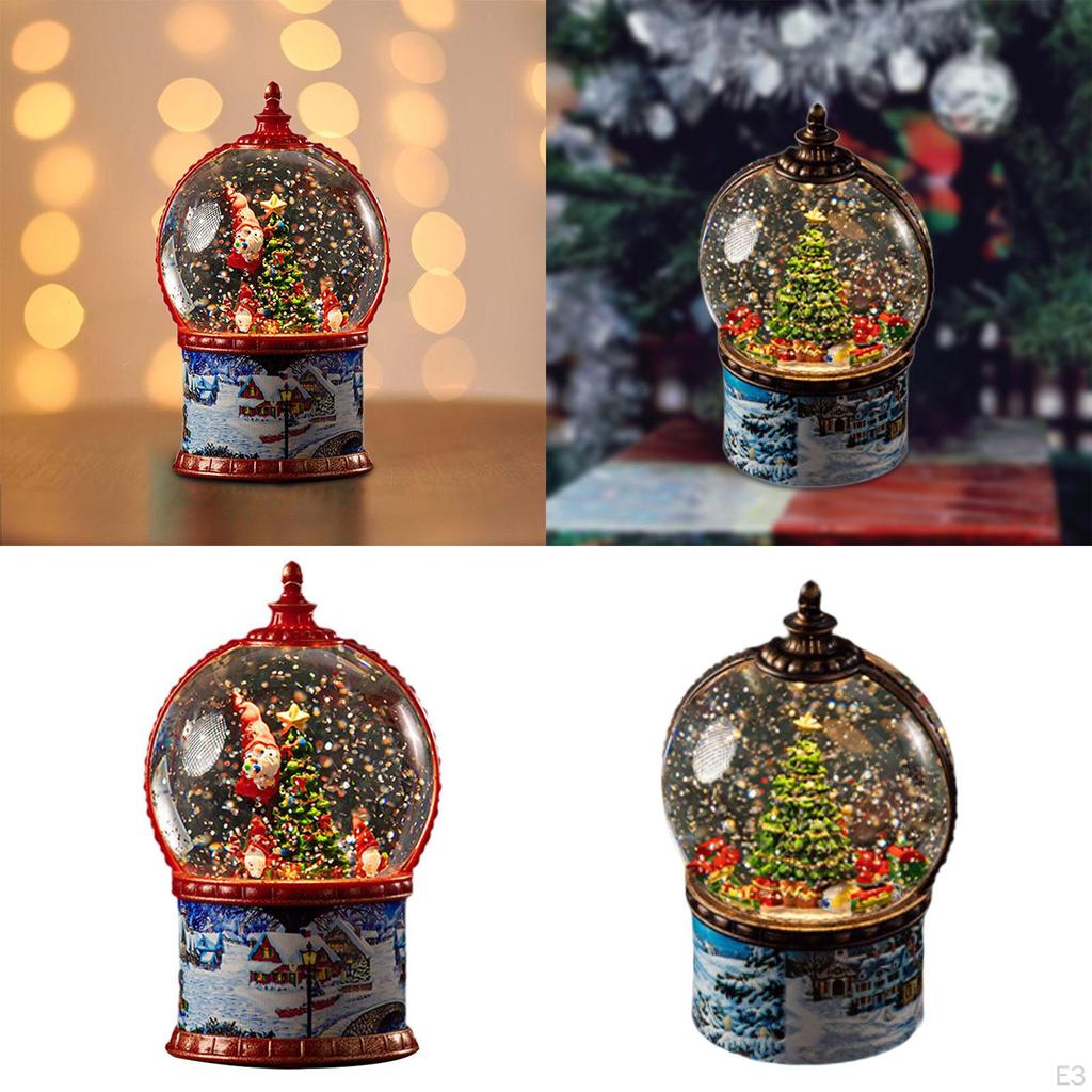 Christmas Snow Globe Decoration Ornament Gifts with Snowflake Holiday Office