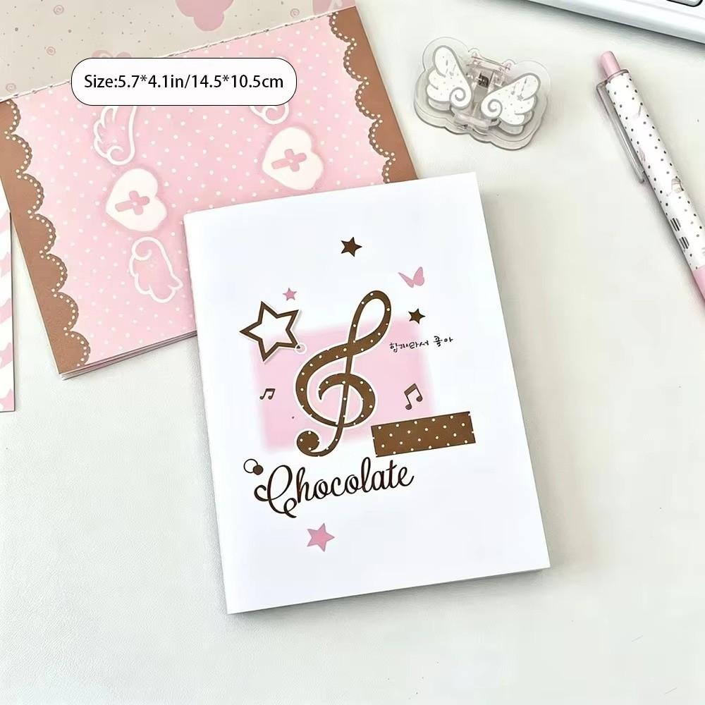 Pink Brown Fixed Page Notebook DIY Student Diary Notebook Korean A5 Handbook