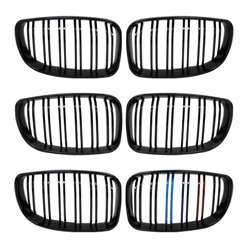 Для BMW E81 E87 E82 E88 128I 130I 135I Выбранные 07-11 Автомобиль Глянцевая Черная Решетка Радиатора Передняя Решетка-Почки Двойные Пластины Двойные Линии Решетки