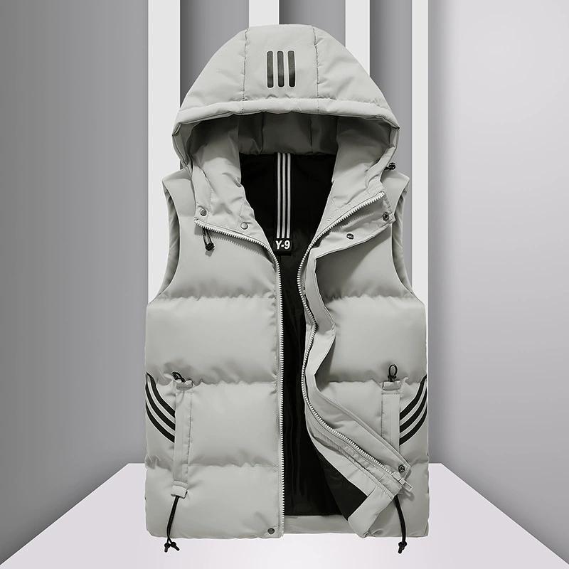 Зимний хлопковый жилет, мужской свободный повседневный жилет больших размеров, молодежный спортивный жилет