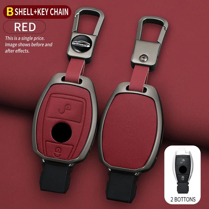Interior Mouldings Car Zinc Alloy Leather Key Case Cover For Mercedes-Benz AMG CLS300 CLS350 S63 CLS260 W218 W219 Protection Key