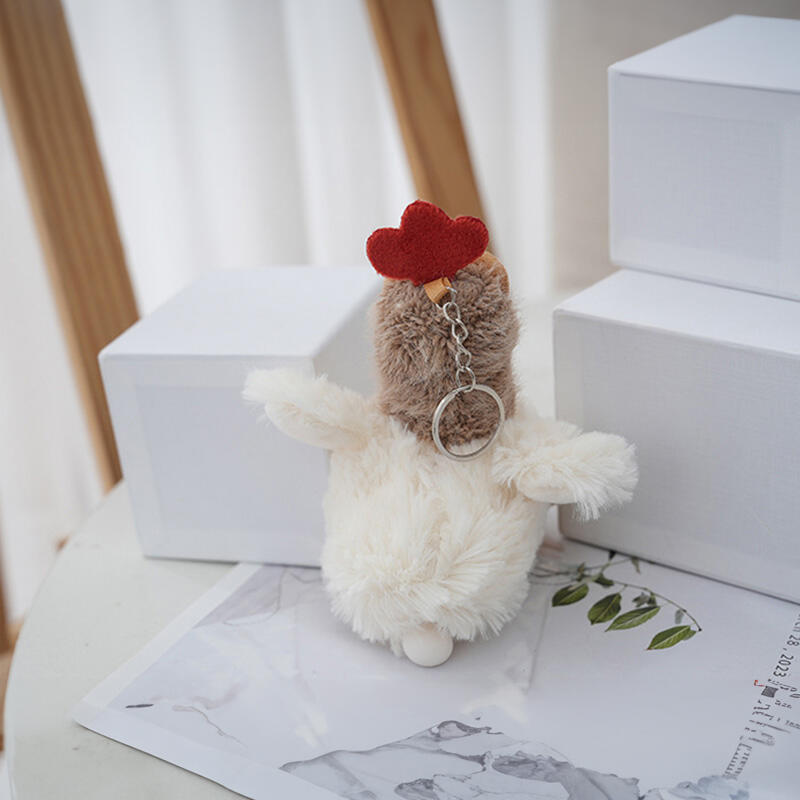 Cute and tired all-night chicken keychain doll