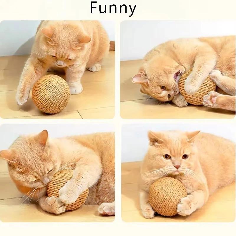8cm Bite-Resistant Cat Scratching Ball Interactive Kitten Toy with Crinkle Sound for Cats Chasing & Play Interactive Boredom Relief Pet Supplies