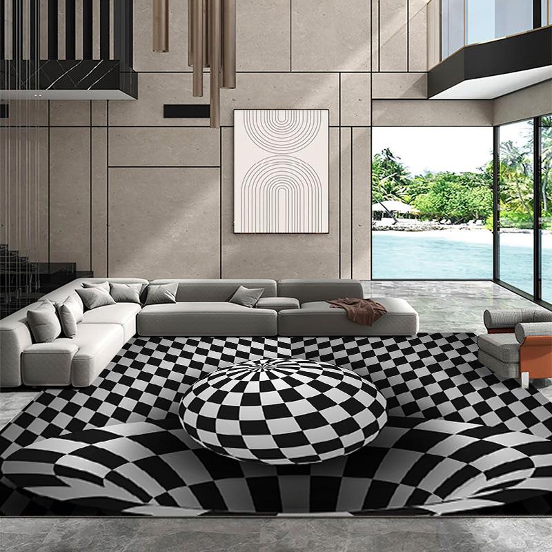 3D Vertigo Visual Whirlpool Carpet Living Room Sofas Decoration Bedroom Bedside Rug Creative Anti-skid Kitchen Balcony Floor Mat