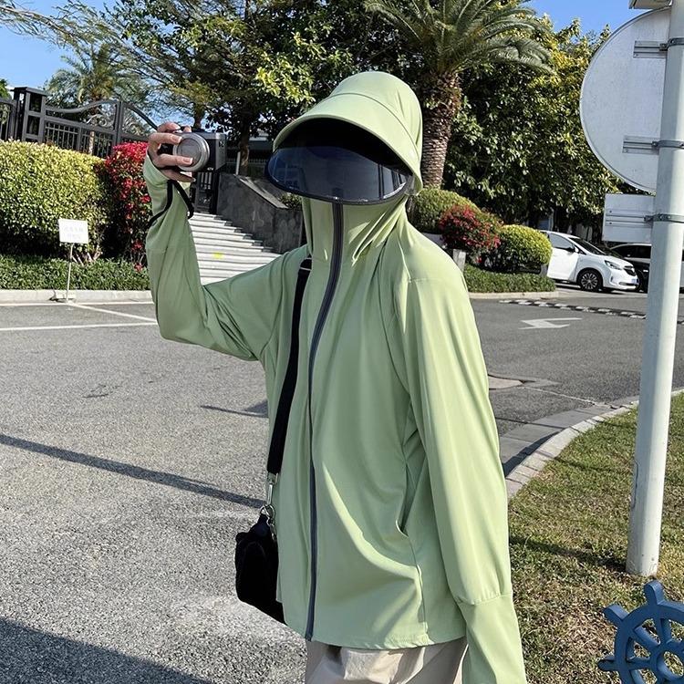 Women's UPF 50+ Detachable Large Brim Sun Protection Jacket - Ice Silk, Breathable, Spring/Summer Sunscreen Clothing