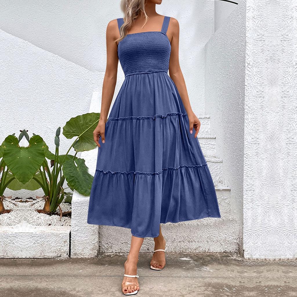 Женские модные свободные плиссированные пэчворк без рукавов однотонные повседневные платья