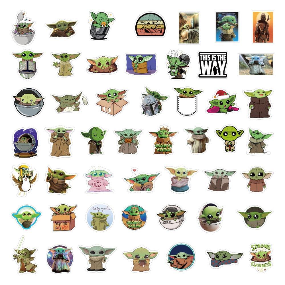 50Pcs Yoda Graffiti Stickers Suitcase Water Cup Stationery Mobile Phone Car Scooter Laptop Refrigerator Decoration Diy Decals