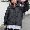 BITCED Loose-Fit Women's Winter New Arrival Short Casual Hooded Oversized Cotton Coat, Cotton Jacket, Padded Jacket