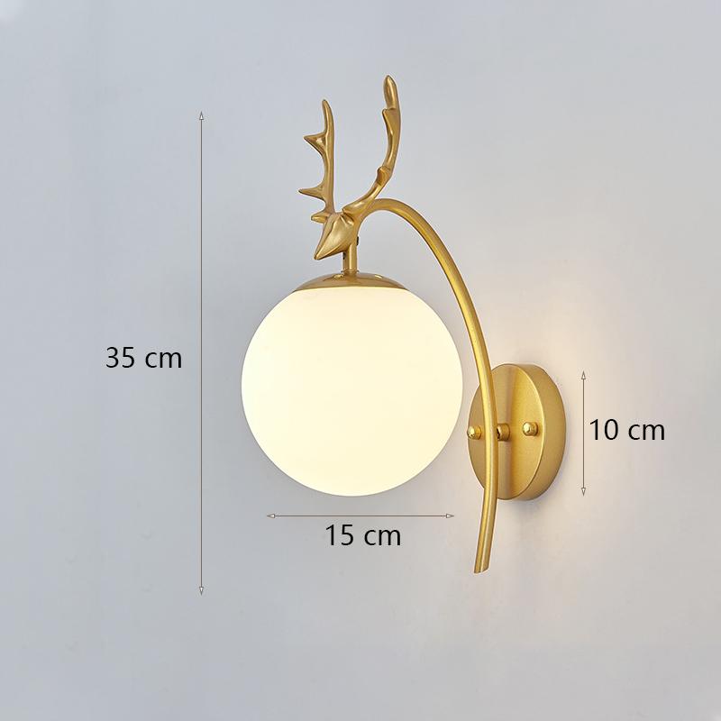 Decorative Modern Wall Lamp with Glass Shade Bedside Bedroom Loft Design Up Down Iron Led Night Lights Gold for Home Mirror E27