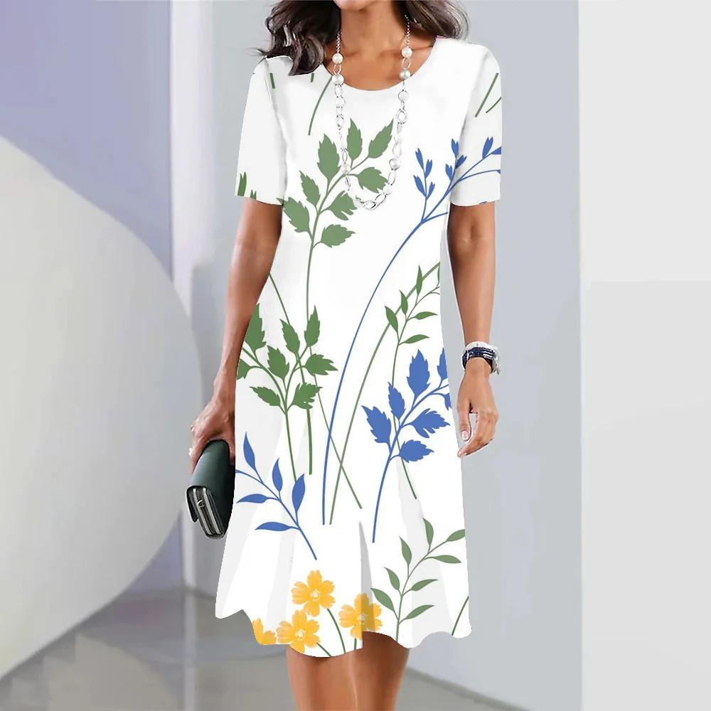 Новые женские платья с ботаническим и цветочным принтом, элегантные длинные платья больших размеров, женская одежда, цельное платье