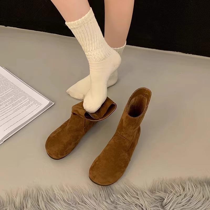 Зимние ботинки на плоской подошве, женская обувь в стиле ретро, модные, удобные и универсальные, весна, осень и зима, а также короткие ботинки с коротким рукавом