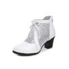 Fashion GKTINOO Fashion Rhinestones Gauze Sandals Summer New Mesh Boots Genuine Leather Women's Shoes Hollow Boots Large Size 40-42