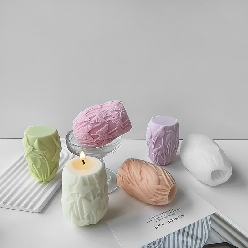 Уникальные силиконовые формы для изготовления свечей, рельефные цилиндрические формы, силиконовые формы для изготовления мыла и ароматических свечей