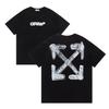 Off-White 2025 Spring/Summer New Blur LOGO Arrow Round Collar Short Sleeved Men's and Women's T-shirts