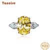 Tancise Jewelry Pink Zircon 10 * 14 Ring Egg Shaped 10 Carat Synthetic Diamond Ring