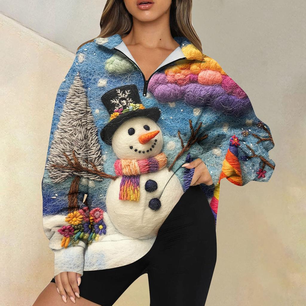 Женская повседневная мода с длинным рукавом и принтом, свободный свитшот на молнии