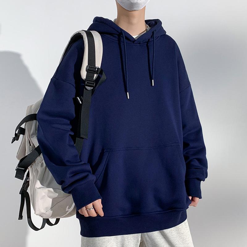 Весна и осень Новый стиль с капюшоном свободная толстовка мужская однотонная универсальная толстовка с капюшоном верхняя куртка
