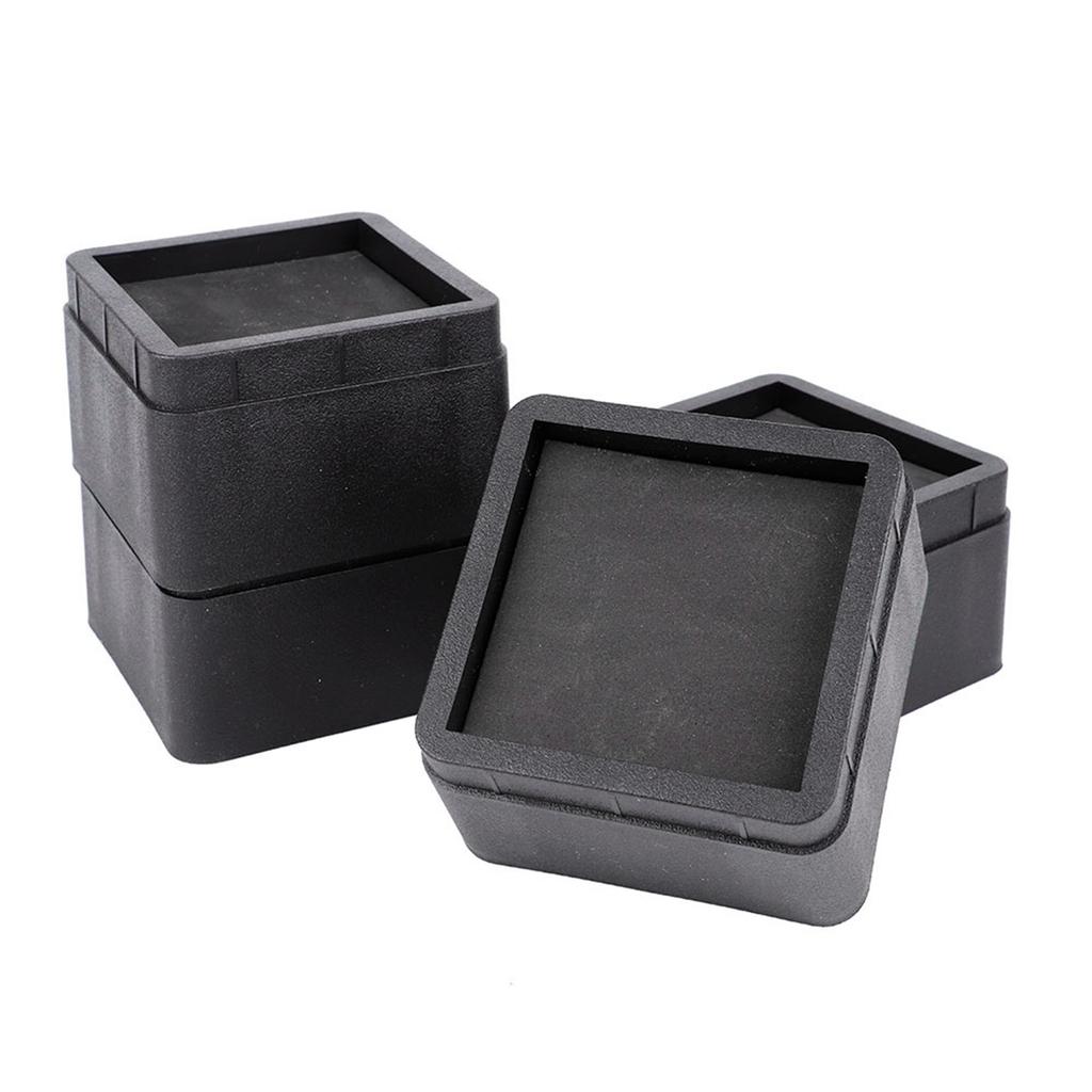 4 шт. прочные штабелируемые подставки для кроватей черные квадратные 2-дюймовые ножки мебели защитные напольные ножки