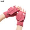 Winter Elastic Keep Finger Warm Flip Thicken Warm Knitted Gloves Half Capped Fingerless Mittens