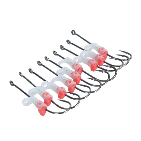 3/5/6/10/12/15/20Pcs Luminous Live Fishhook with Barbed Shrimp Fixing Hook Glow-in-the-dark Offset Freshwater Saltwater Catfish