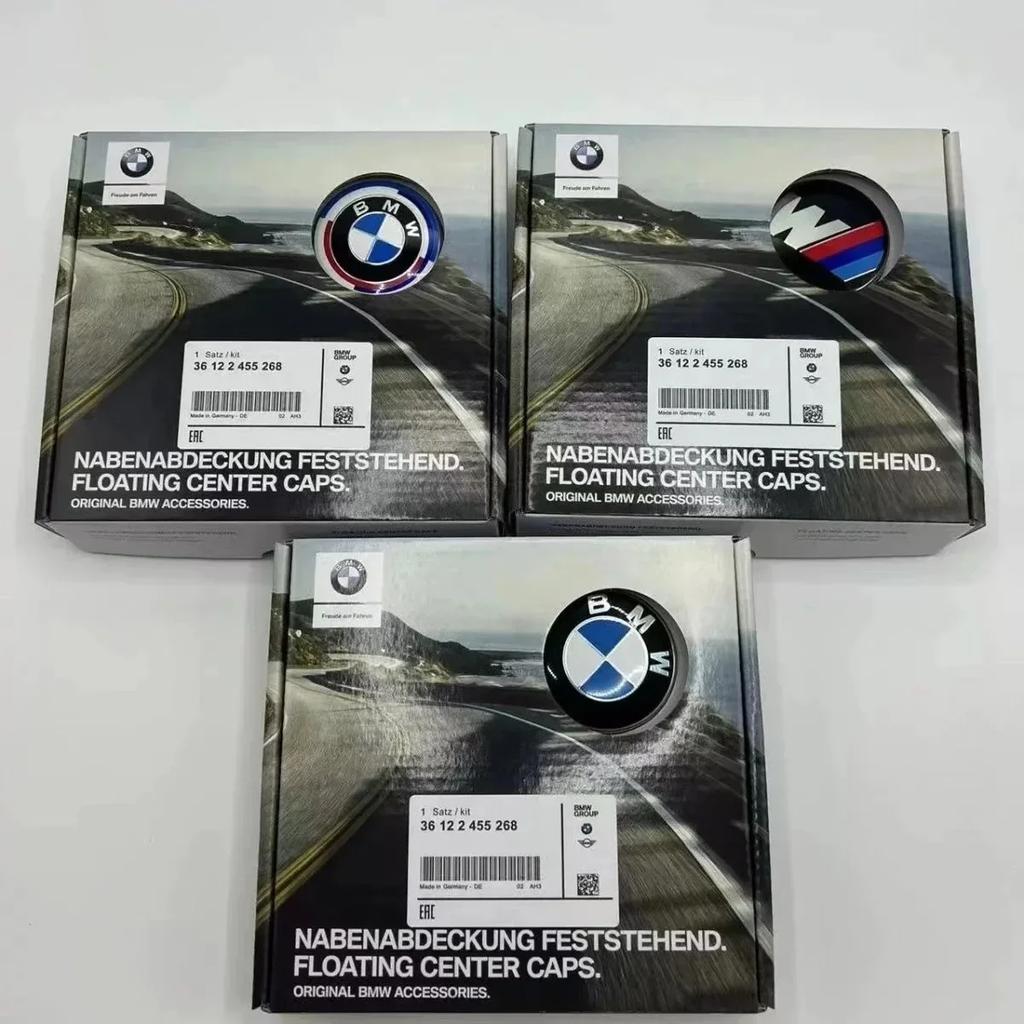 56/68mm forBMW 50th Anniversary/Commemorative Edition/All Black/Thunder Style Badge with Magnetic Suspension Hub.